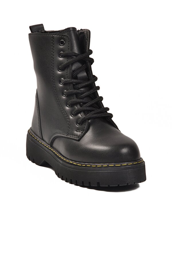 Aspor Siyah İçi Polarlı Bağcıklı Fermuarlı Kız Çocuk Bot