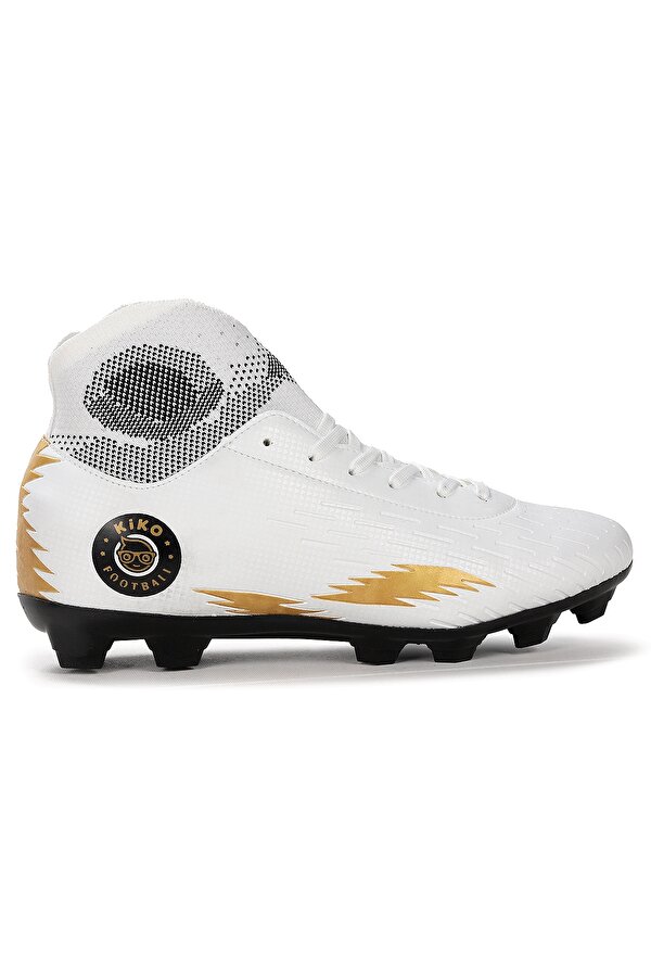Tusa FKP Boğazlı Krampon Çim Saha Erkek Çocuk Futbol Ayakkabı Beyaz - Siyah