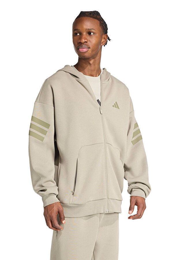 M FI 3S FZ Gri Erkek Fermuarlı Sweatshirt