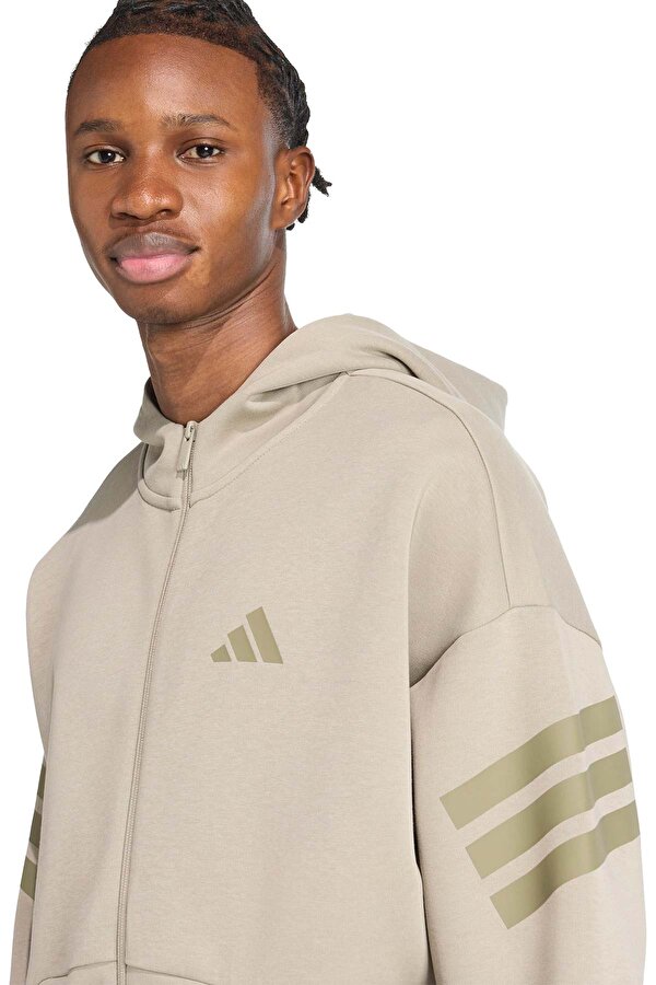 M FI 3S FZ Gri Erkek Fermuarlı Sweatshirt