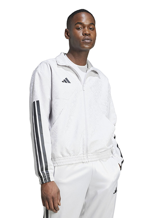 M TIRO WV TT Q3 Gri Erkek Fermuarlı Sweatshirt