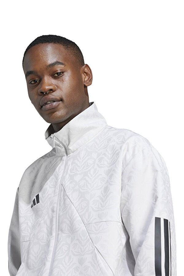 M TIRO WV TT Q3 Gri Erkek Fermuarlı Sweatshirt