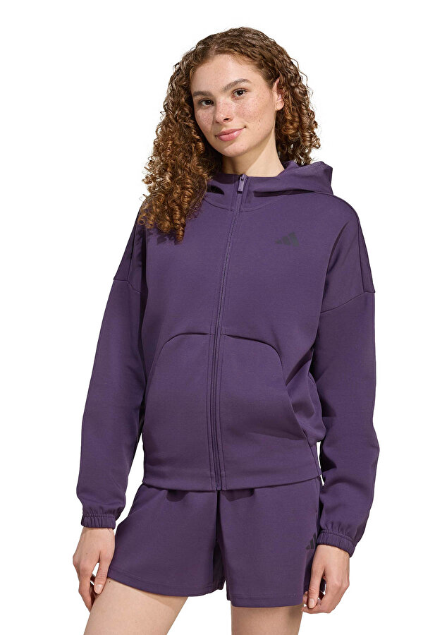 W FI SL FZ HD Mor Kadın Fermuarlı Sweatshirt