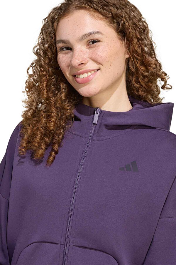 W FI SL FZ HD Mor Kadın Fermuarlı Sweatshirt