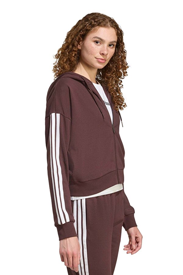 W 3S FT FZ HD Kahverengi Kadın Fermuarlı Sweatshirt