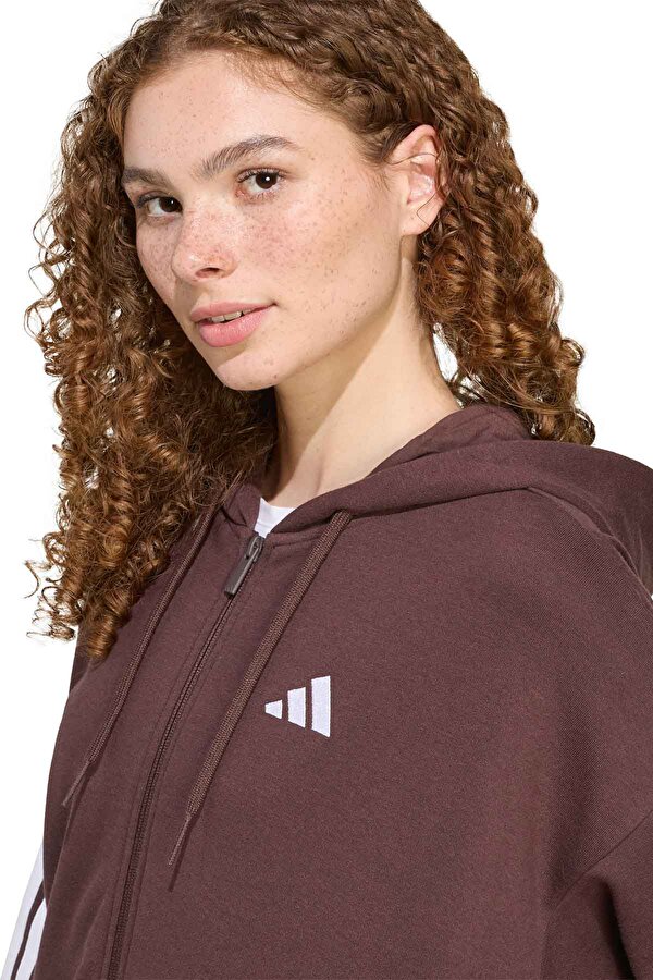 W 3S FT FZ HD Kahverengi Kadın Fermuarlı Sweatshirt