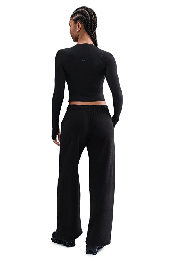 W NSW CLUB FLC CZY MR WID Siyah Kadın Eşofman Altı