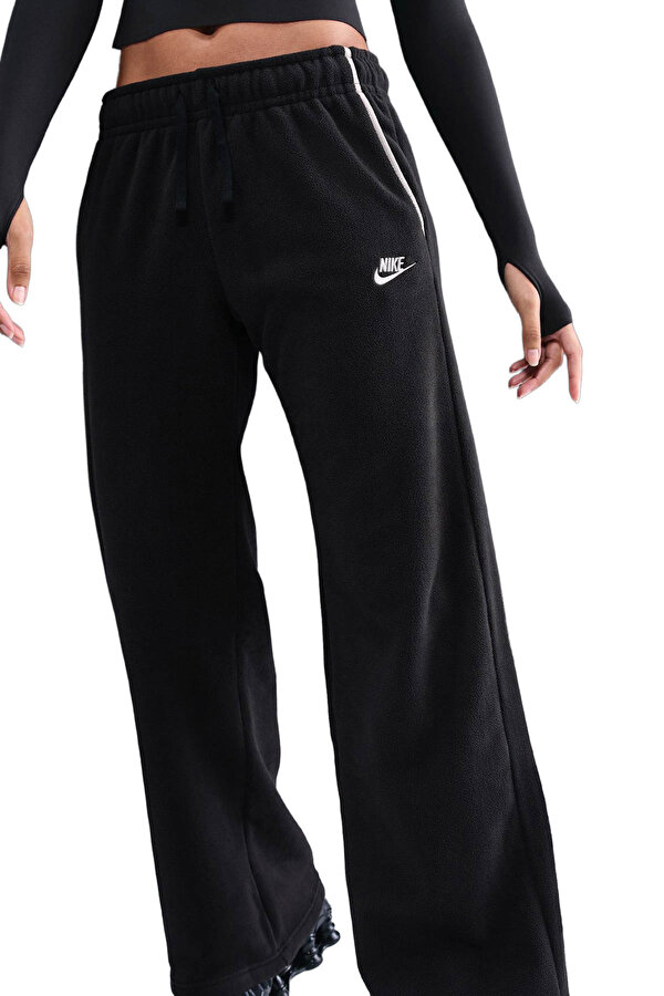 W NSW CLUB FLC CZY MR WID Siyah Kadın Eşofman Altı