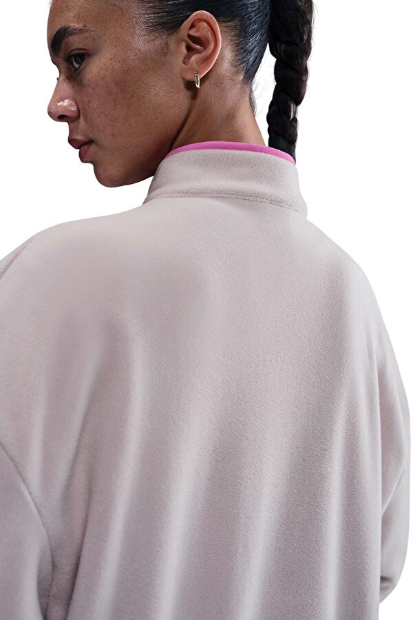 W NSW CLUB FLC LSE CZY TR Bej Kadın Fermuarlı Sweatshirt