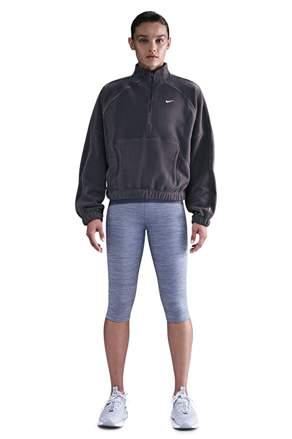 W NK ONE TF HZ TOP POLAR GRI Kadın Fermuarlı Sweatshirt