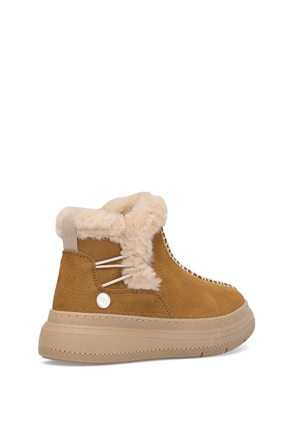 D25KB-1540 Kadın Hakiki Nubuk Deri Düz Bot Taba