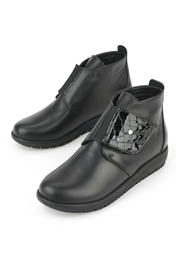 Kadın Hakiki Deri Konfor Bot 1531022Z7551 Siyah