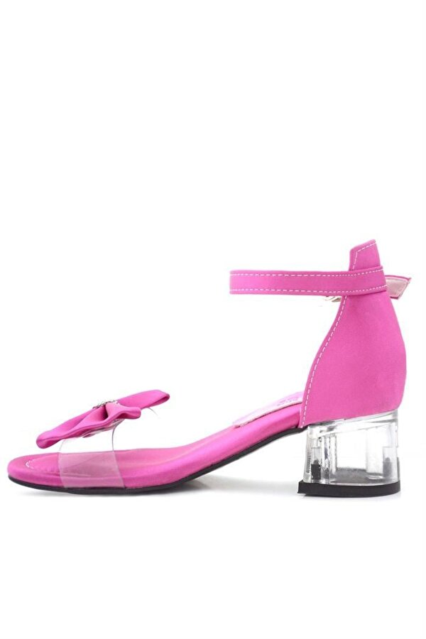 Jessie Fuşya Saten Kurdeleli Kız Çocuk Topuklu Ayakkabı