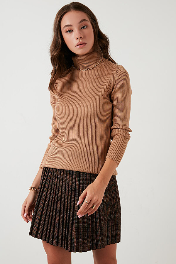 Bayan Kazak 4614102S2 Camel-Siyah