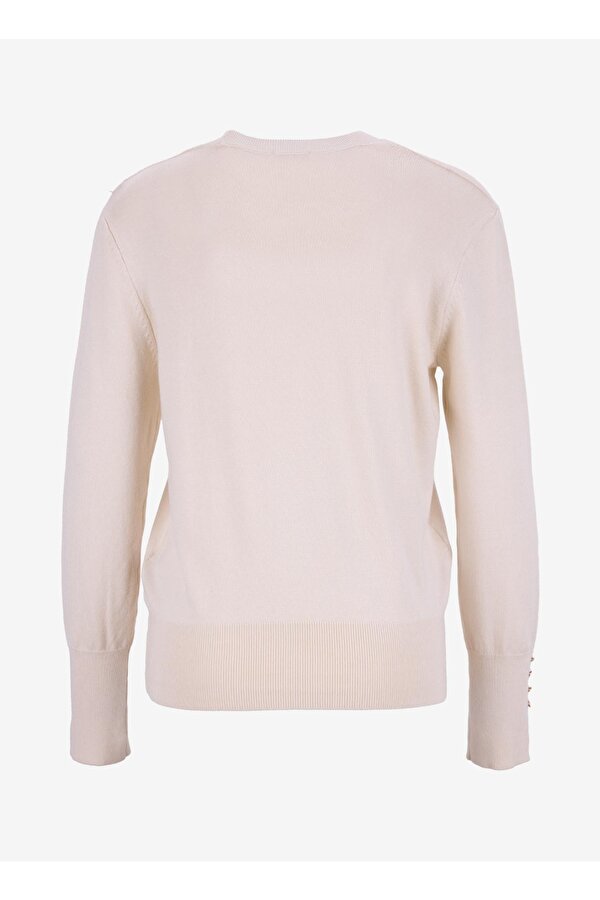 Bisiklet Yaka Basic Düz Ekru Kazak Kadın PAGOSA