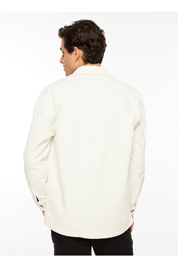 Basic Gömlek Yaka Düz Ekru Erkek Gömlek F3WM-GML169