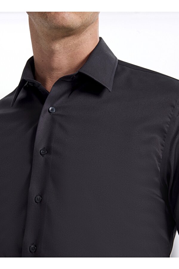 Siyah Erkek Slim Fit Non Iron Gömlek F5WM-GML 2581