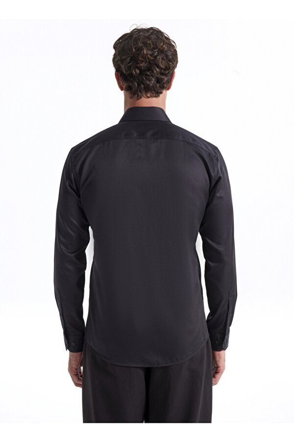 Siyah Erkek Slim Fit Non Iron Gömlek F5WM-GML 2581