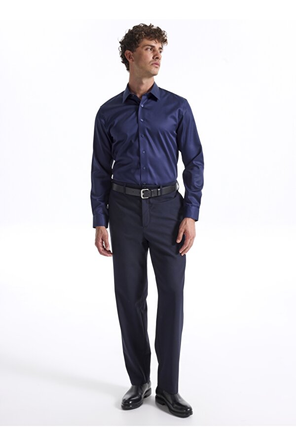 Lacivert Erkek Slim Fit Non Iron Gömlek F5WM-GML 2581