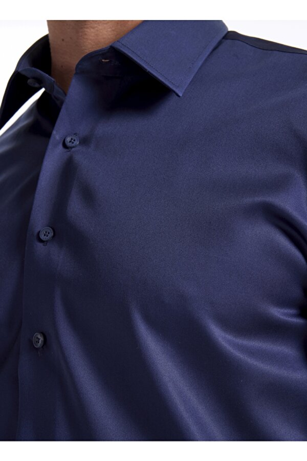 Lacivert Erkek Slim Fit Non Iron Gömlek F5WM-GML 2581
