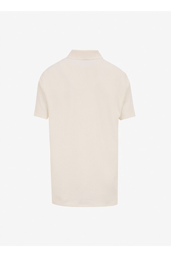 Basic Gömlek Yaka Armürlü Ekru Erkek Gömlek F5SM-GML 2131