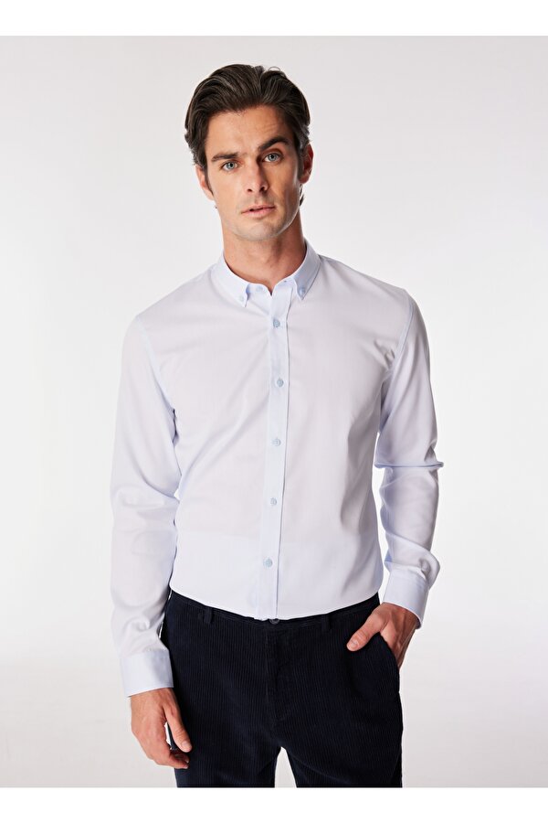Açık Mavi Basic Erkek Non-Iron Gömlek F4WM-GML 2851