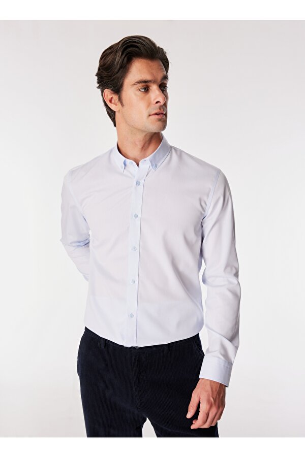 Açık Mavi Basic Erkek Non-Iron Gömlek F4WM-GML 2851