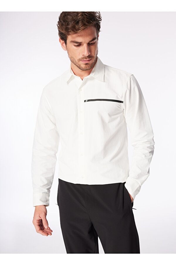 Beyaz Erkek Basic   Su İtici Gömlek F4SM-GML 0749