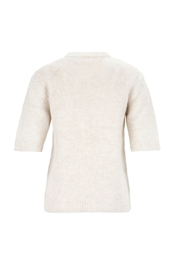 Bisiklet Yaka Relaxed Düz Ekru Kazak Kadın F5WL-KZK0147