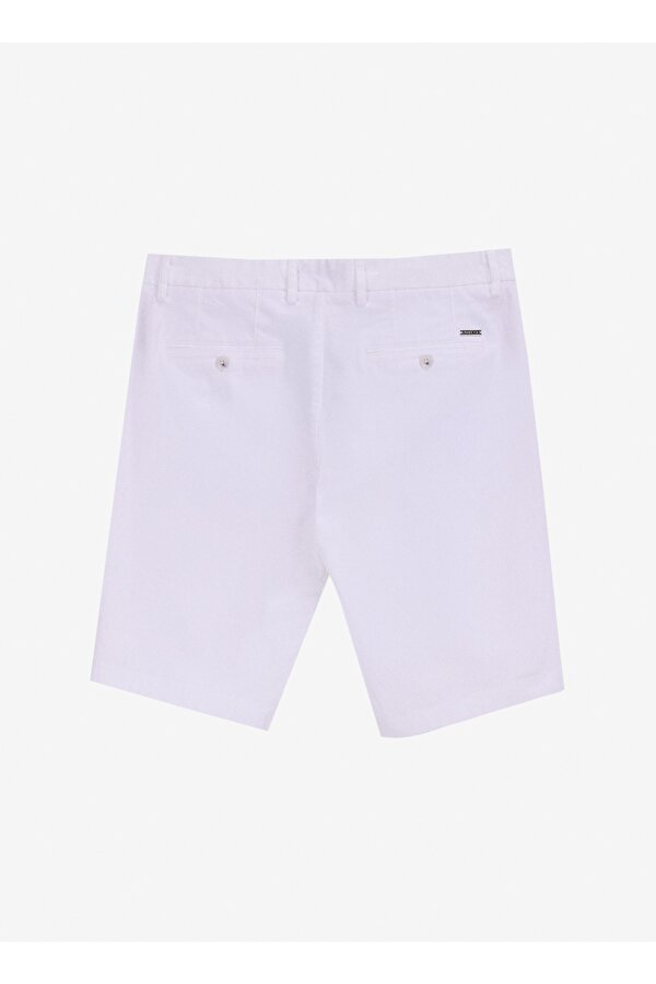 Normal Bel Basic Beyaz Erkek Bermuda Şort F5SM-SHT 2021