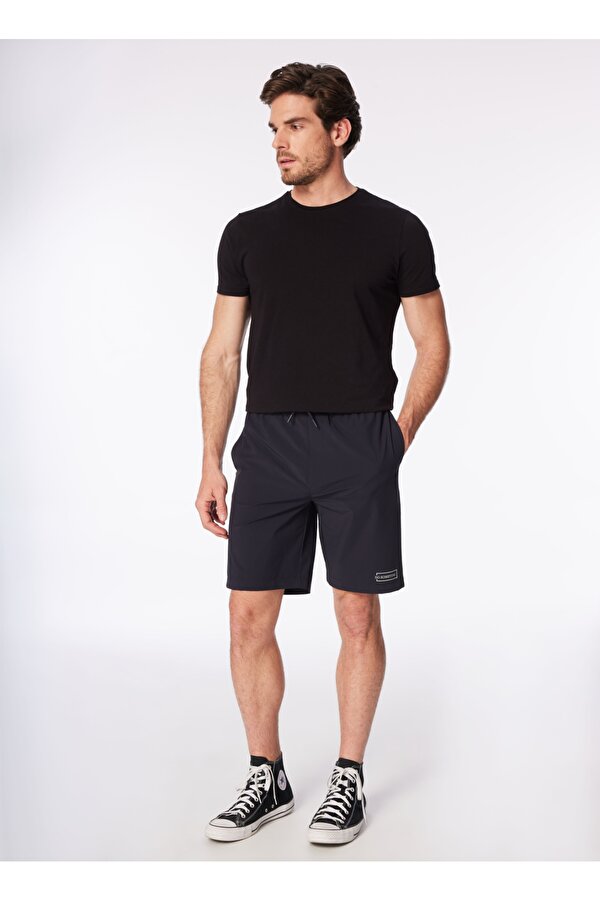 Lacivert Erkek Lastikli Basic  Su İtici - Bi Strech Bermuda Şort F4SM-SHT 0114