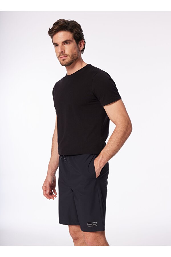 Lacivert Erkek Lastikli Basic  Su İtici - Bi Strech Bermuda Şort F4SM-SHT 0114