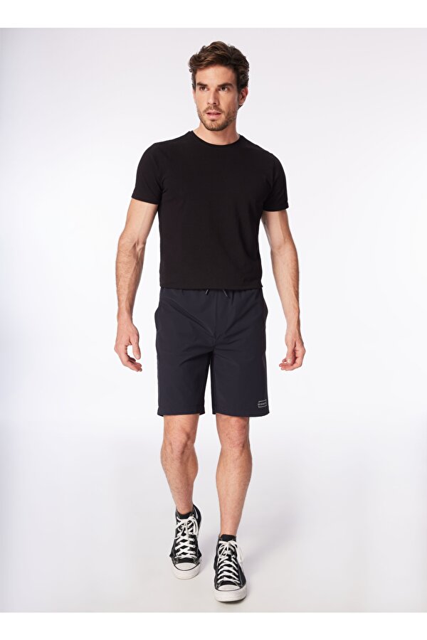 Lacivert Erkek Lastikli Basic  Su İtici - Bi Strech Bermuda Şort F4SM-SHT 0114
