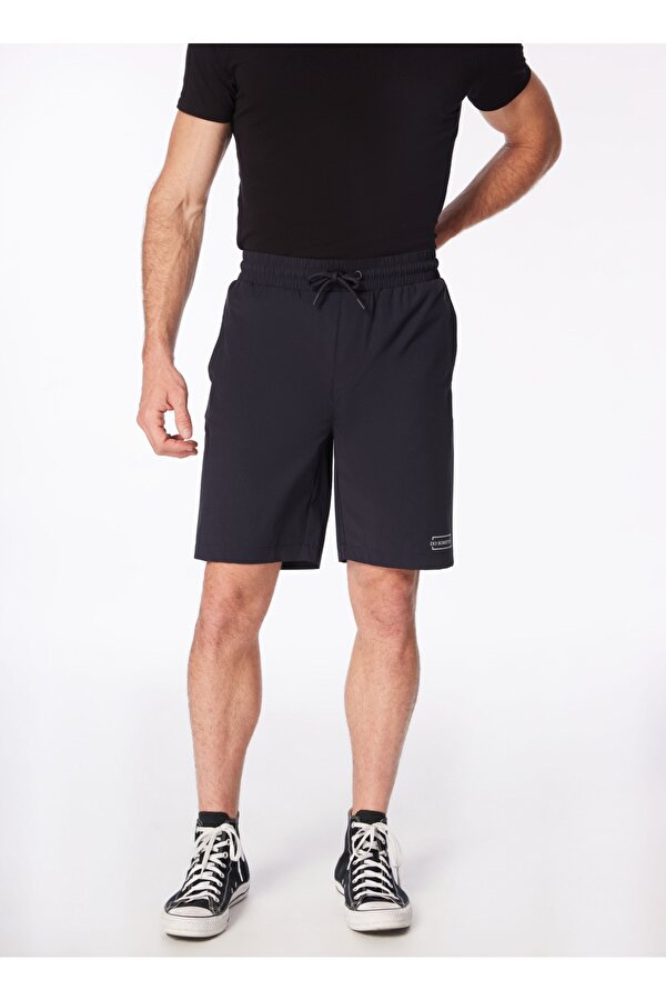 Lacivert Erkek Lastikli Basic  Su İtici - Bi Strech Bermuda Şort F4SM-SHT 0114