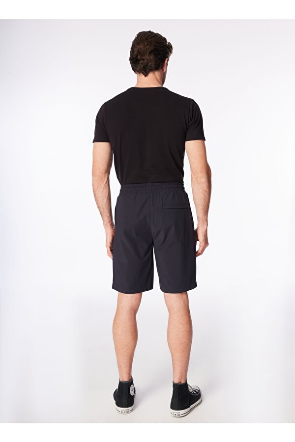 Lacivert Erkek Lastikli Basic  Su İtici - Bi Strech Bermuda Şort F4SM-SHT 0114