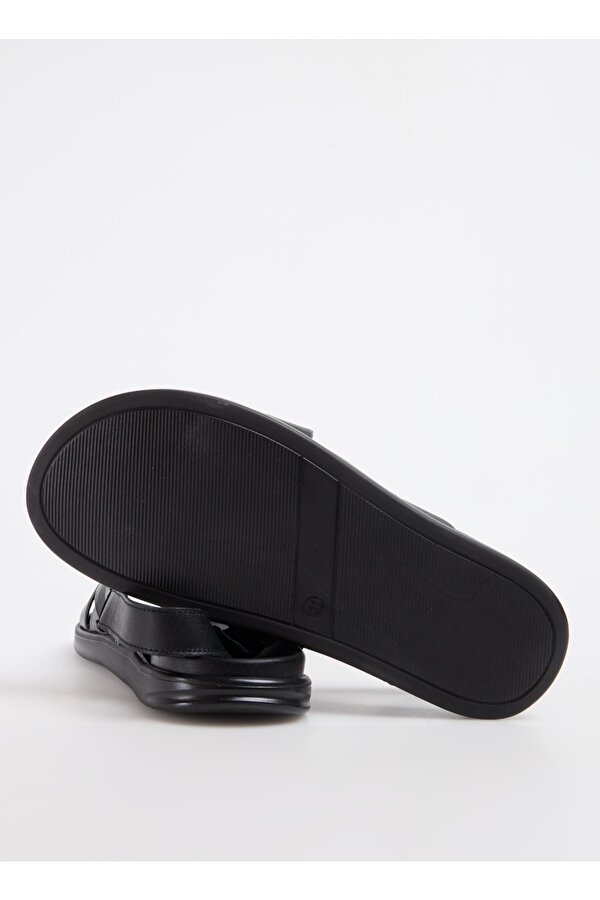 Deri Siyah Erkek Sandalet NOLAN