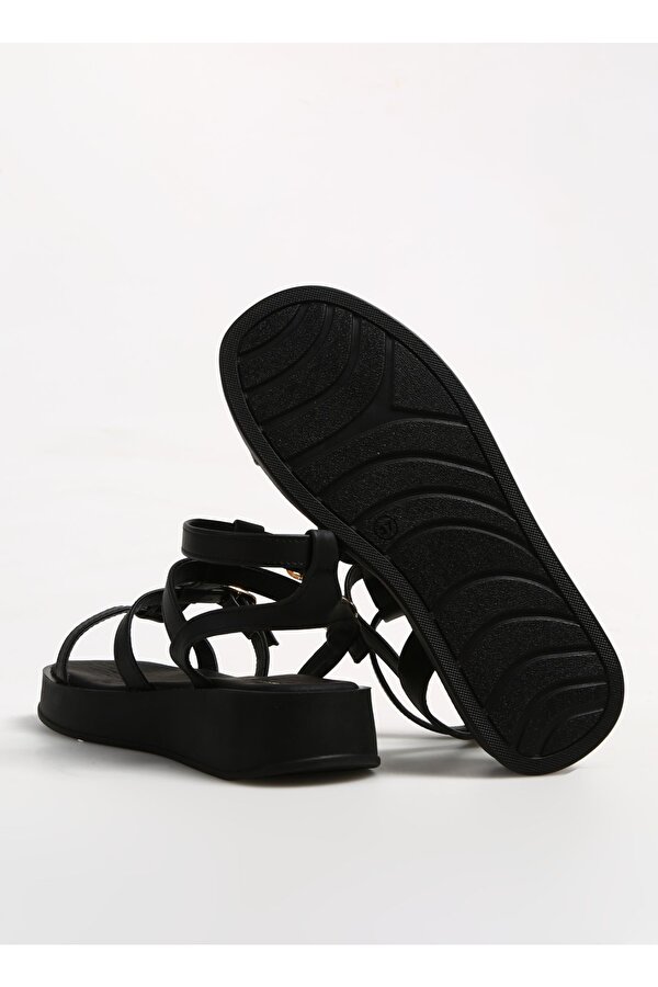 Siyah Kadın Sandalet HULONG
