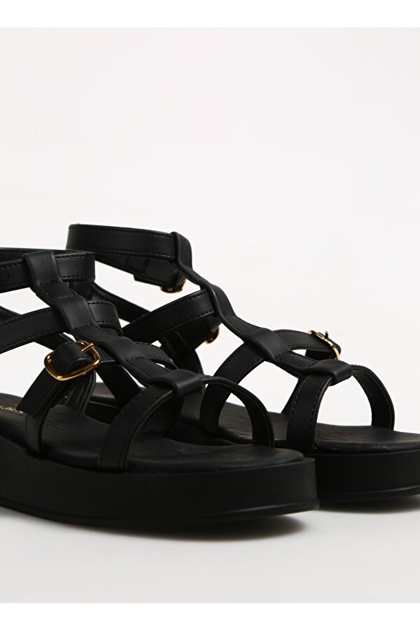 Siyah Kadın Sandalet HULONG