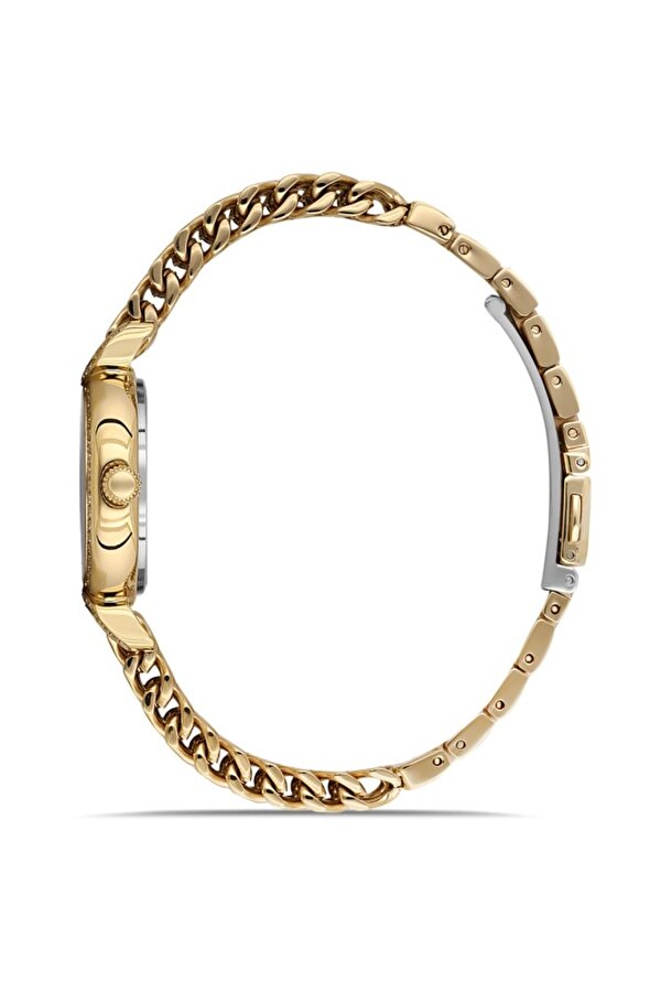 DK.1.AG1411.04 Taşlı Tasarım Çelik Kordon Çelik Kasa 5 ATM Suya Dayanıklı Altın Renk Kadın Kol Saati