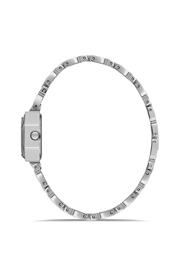 DK.1.AG1420.01 Taşlı Tasarım Çelik Kordon Çelik Kasa 5 ATM Suya Dayanıklı Metalik Renk Kadın Kol Saati