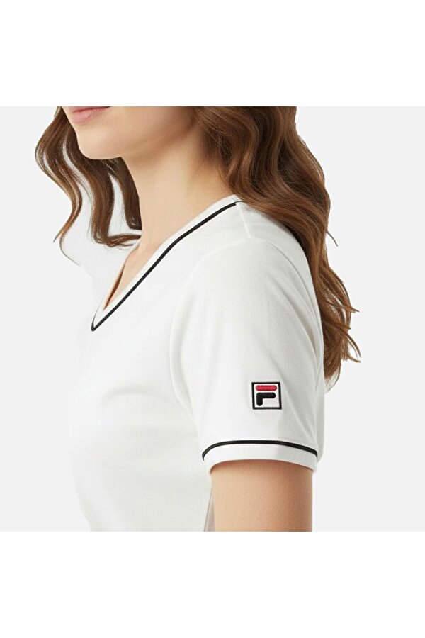 Kadın T-Shirt Portello Slim V-Neck Faw1166.10010