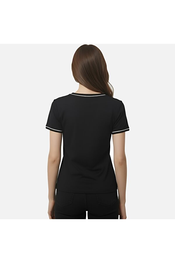 Kadın Günlük T-Shirt Portello Slim V-Neck T-Shirt Faw1166.80010