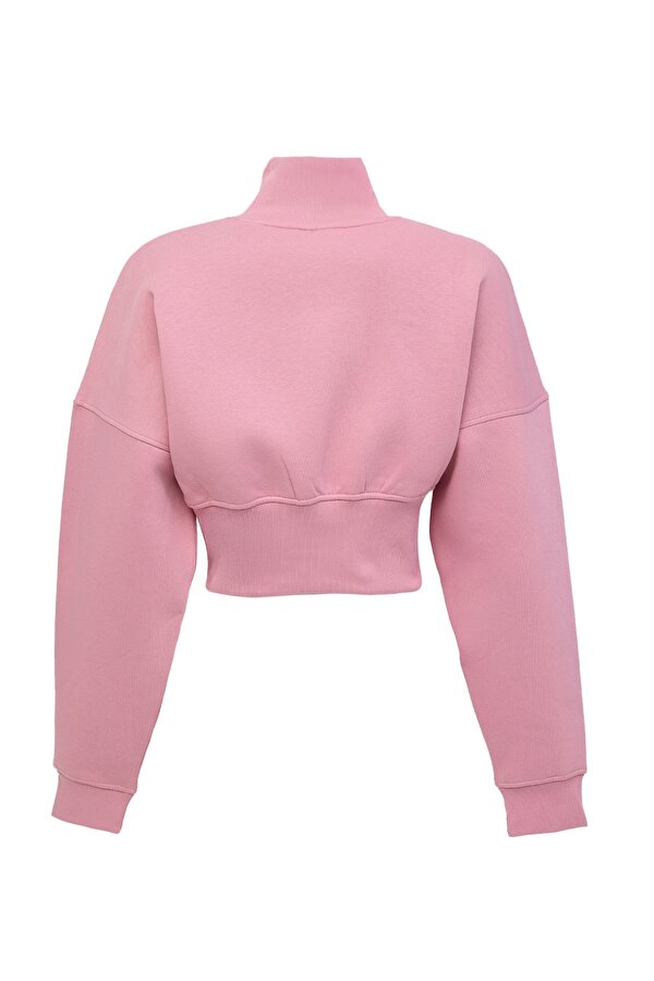 EYEBALL CROPPED CREWNECK Pembe Kadın Sweatshirt