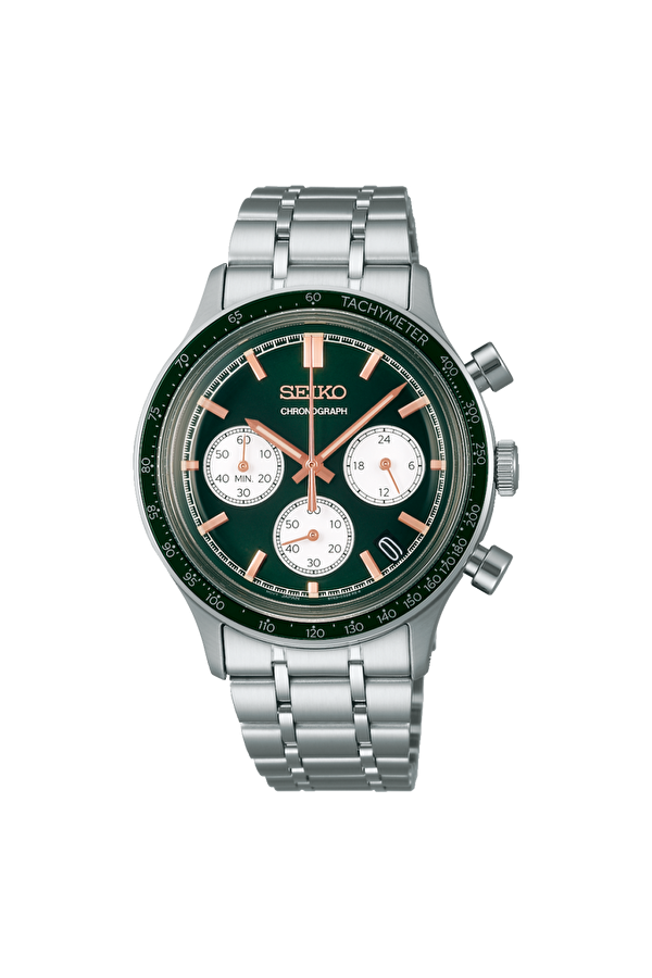 SSB481P1 Kronograf Kristal Camlı Çelik Kordon Çelik Kasa 5 ATM Suya Dayanıklı  Metalik Renk Erkek Kol Saati