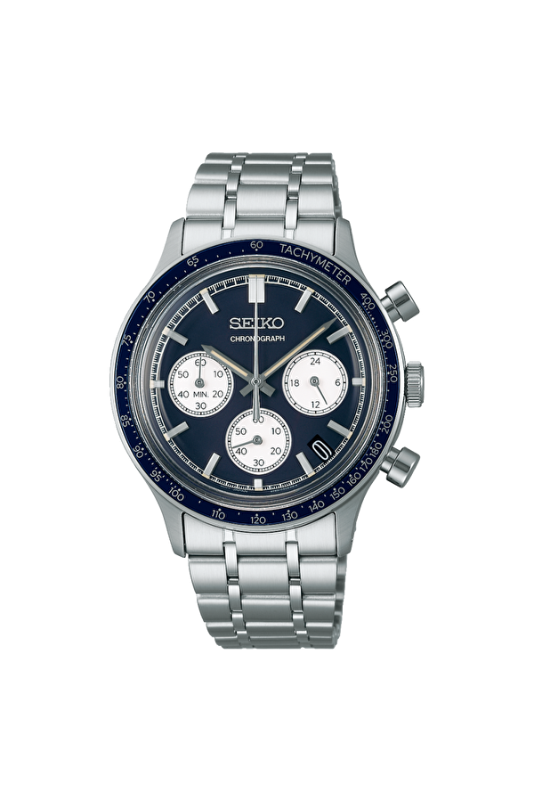 SSB477P1 Kronograf Kristal Camlı Çelik Kordon Çelik Kasa 5 ATM Suya Dayanıklı  Metalik Renk Erkek Kol Saati