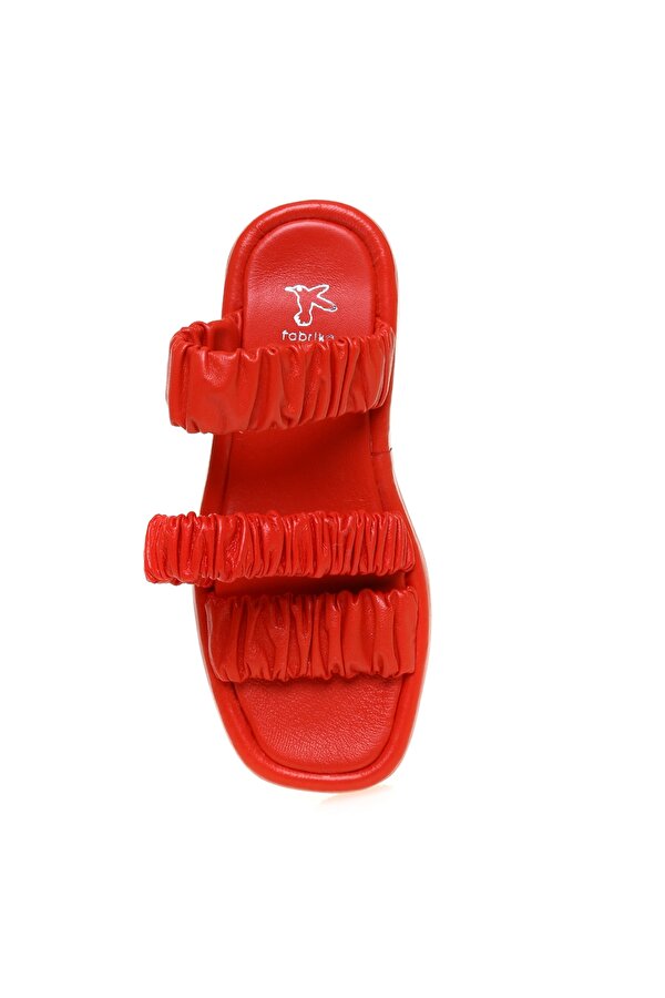 Deri Kırmızı Kadın Sandalet APOLDA