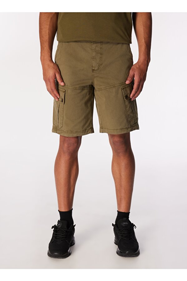 Normal Bel Standart Haki Erkek Kargo Şort J4SM-SHT7208