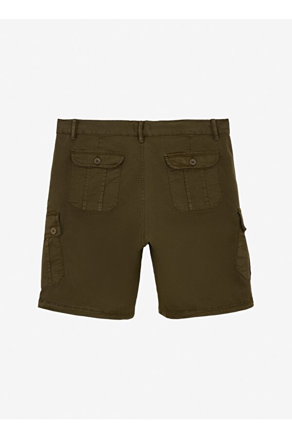 Normal Bel Standart Haki Erkek Kargo Şort J4SM-SHT7208