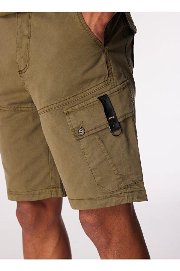 Normal Bel Standart Haki Erkek Kargo Şort J4SM-SHT7208
