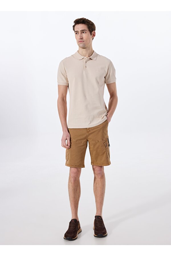 Normal Bel Standart Deve Tüyü Erkek Kargo Şort J4SM-SHT7208